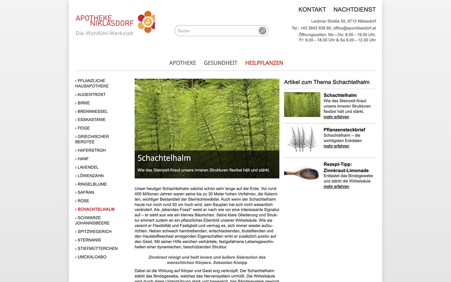 Apotheke Niklasdorf | aponiklasdorf.at | 2013 (Screen Only 05) © echonet communication / Auftraggeber