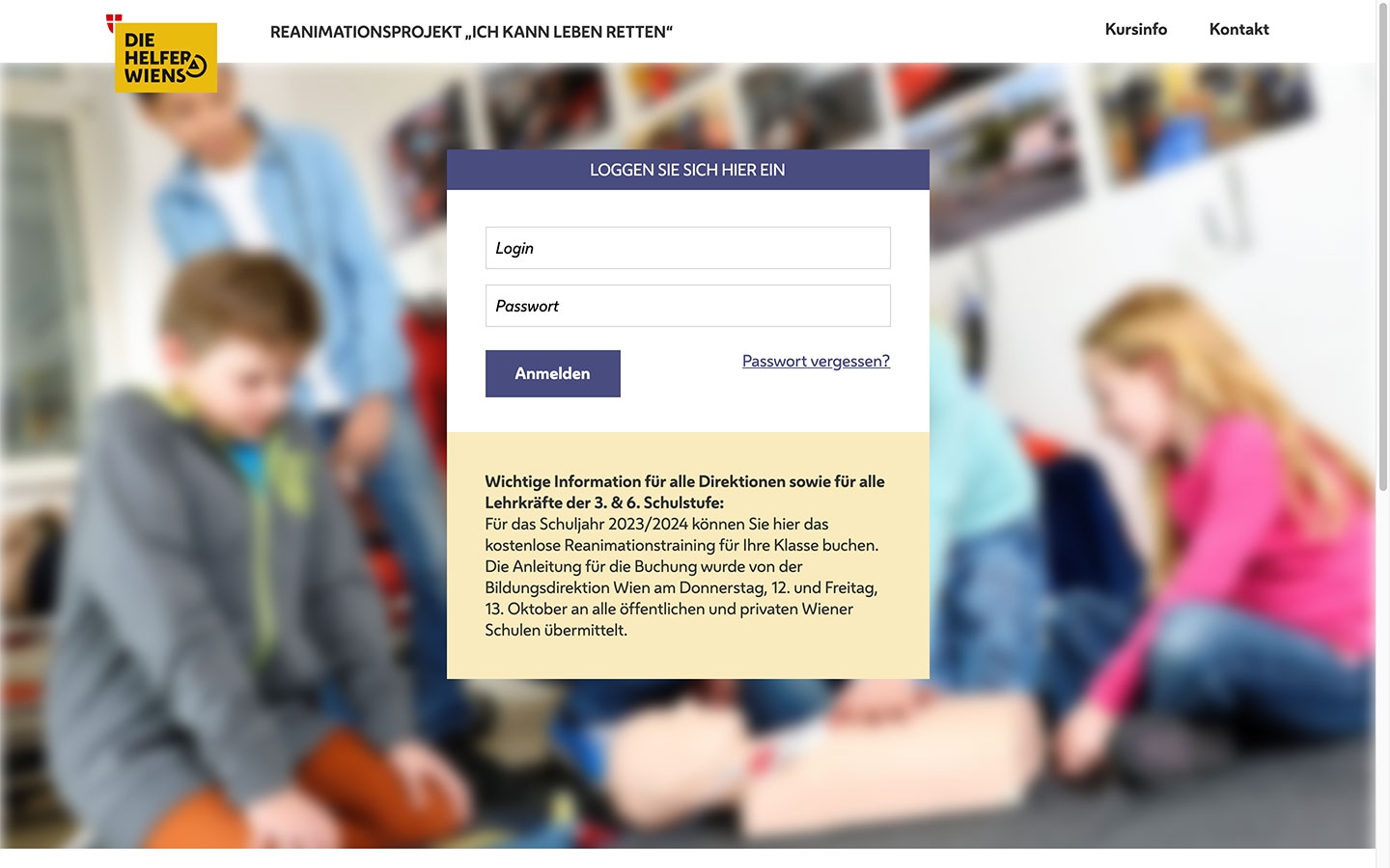 Schulen-Reanimationsprojekt | erstehilfe.diehelferwiens.at | 2023 (Screen Only 04) © echonet communication / Auftraggeber
