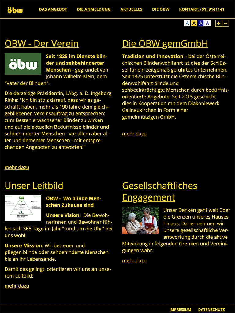 Österreichische Blindenwohlfahrt ÖBW | blind.at | 2017 (Tablet Only 05) © echonet communication
