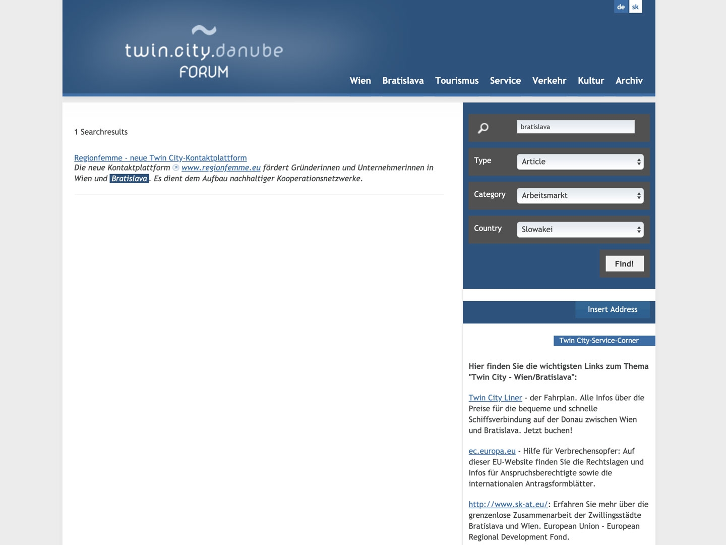 TwinCity Danube Forum | twincitydanubeforum.net | 2010 (Screen Only 02) © echonet communication